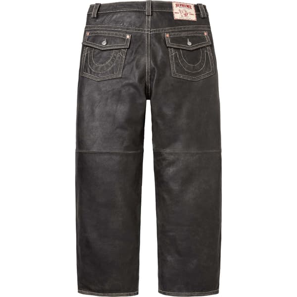 Supreme True Religion Loose Fit Leather Pant - Black (front)
