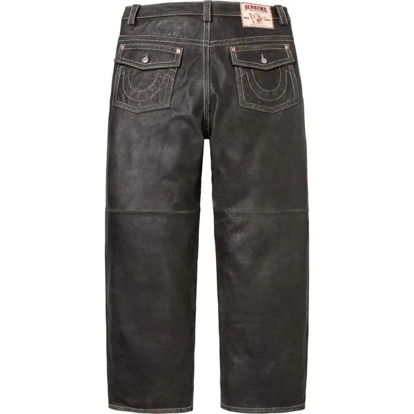 Supreme True Religion Loose Fit Leather Pant - Black (front)