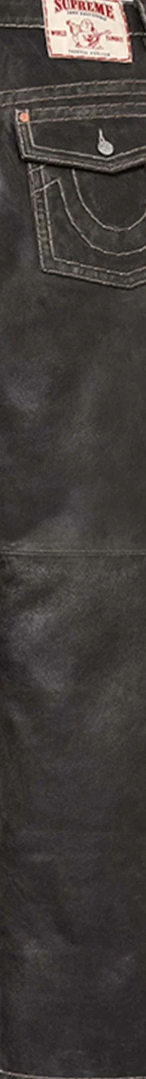 Supreme True Religion Loose Fit Leather Pant - Black (front)