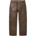 Supreme True Religion Loose Fit Leather Pant - Brown (front)