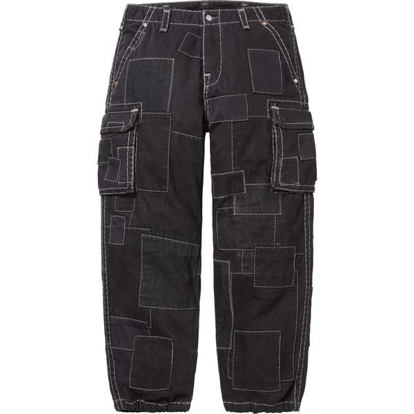 Supreme True Religion Patchwork Cargo Pant - Black (front)
