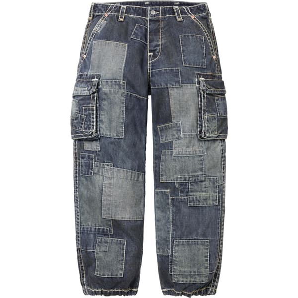 Supreme True Religion Patchwork Cargo Pant - Dirty Indigo (front)