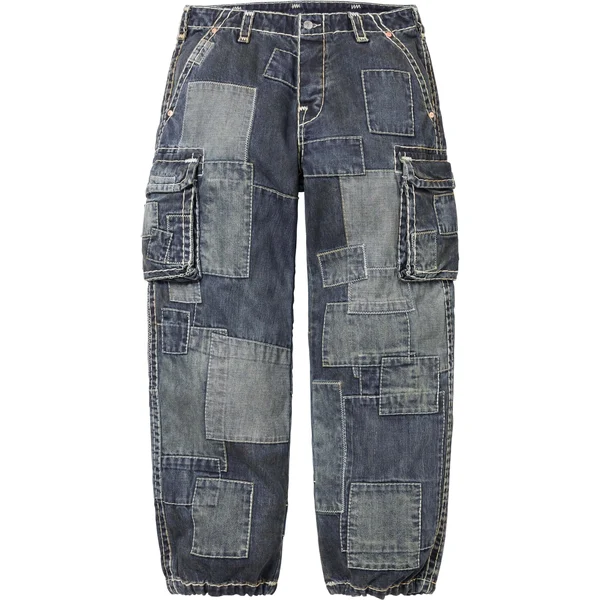 Supreme True Religion Patchwork Cargo Pant - Dirty Indigo (front)