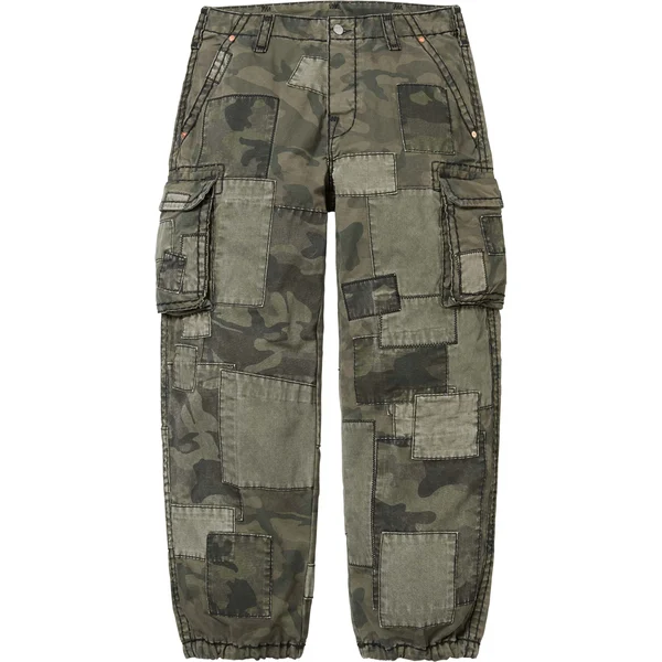 Supreme True Religion Patchwork Cargo Pant - Olive Camo (front)
