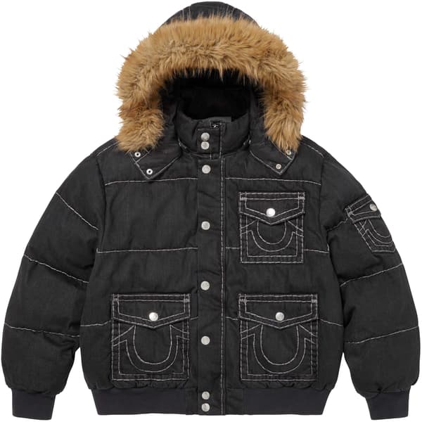 Supreme True Religion Puffer Jacket - Black (front)