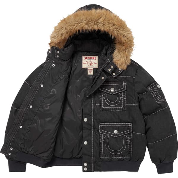 Supreme True Religion Puffer Jacket - Black (front)