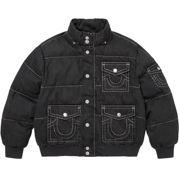 Supreme True Religion Puffer Jacket - Black (front)