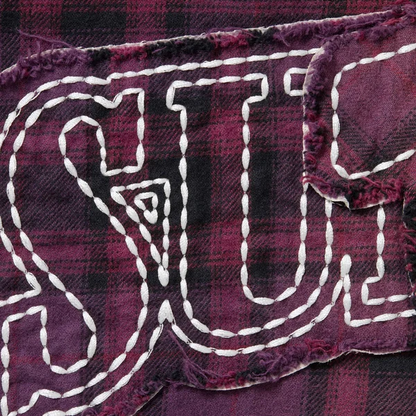 Supreme True Religion Quilted Lined Plaid Flannel Shirt - Purple (front)