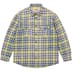 Supreme True Religion Quilted Lined Plaid Flannel Shirt - Yellow (front)
