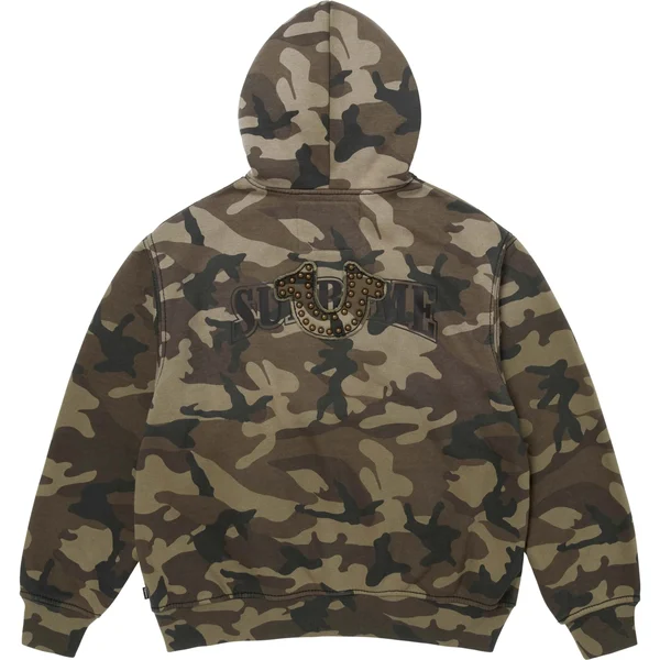 Supreme True Religion Zip Up Hooded Sweatshirt - Brown Camo (front)