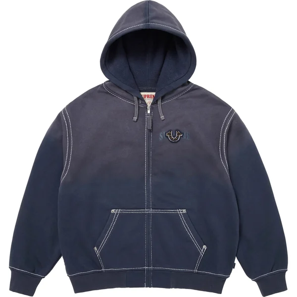 Supreme True Religion Zip Up Hooded Sweatshirt - Navy (front)