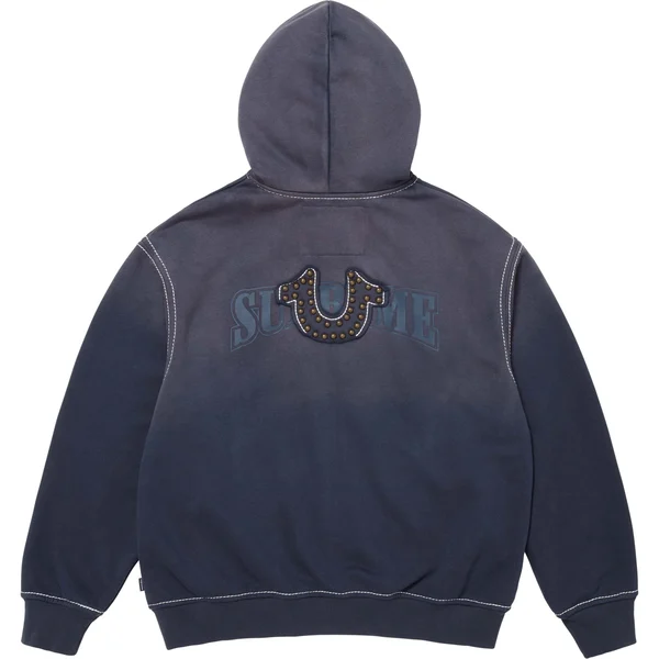 Supreme True Religion Zip Up Hooded Sweatshirt - Navy (front)
