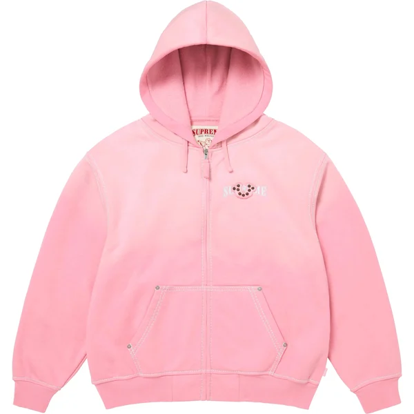 Supreme True Religion Zip Up Hooded Sweatshirt - Pink (front)