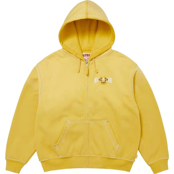 Supreme True Religion Zip Up Hooded Sweatshirt - Yellow (front)
