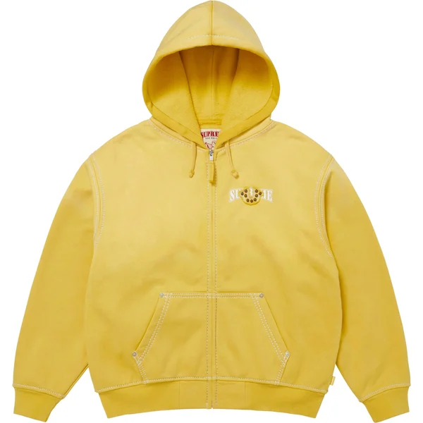 Supreme True Religion Zip Up Hooded Sweatshirt - Yellow (front)