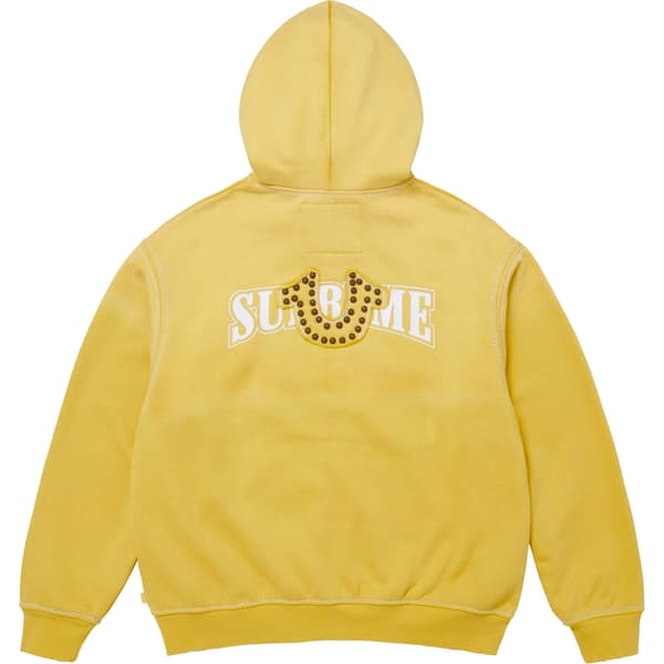 Supreme True Religion Zip Up Hooded Sweatshirt - Yellow (front)