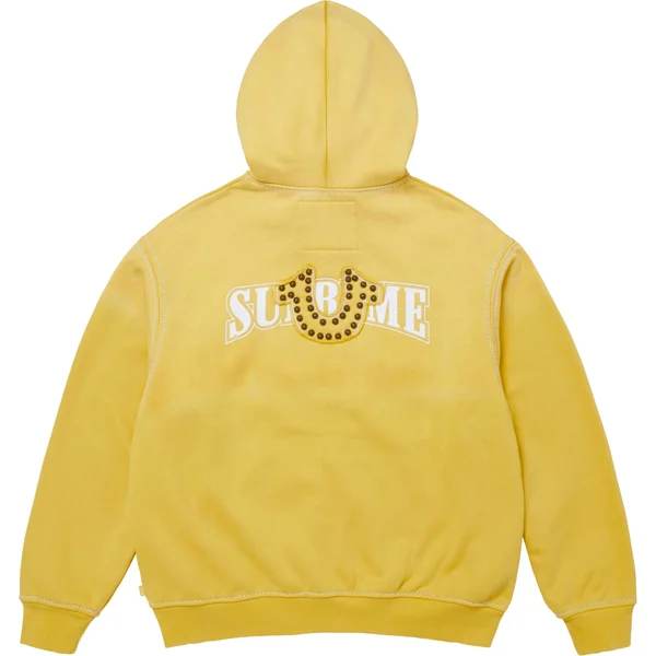Supreme True Religion Zip Up Hooded Sweatshirt - Yellow (front)