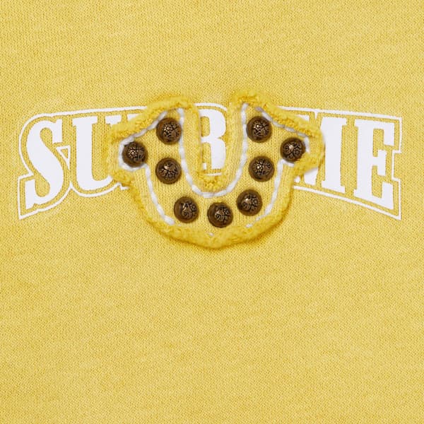 Supreme True Religion Zip Up Hooded Sweatshirt - Yellow (front)