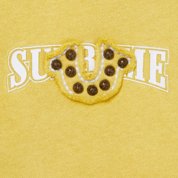 Supreme True Religion Zip Up Hooded Sweatshirt - Yellow (front)