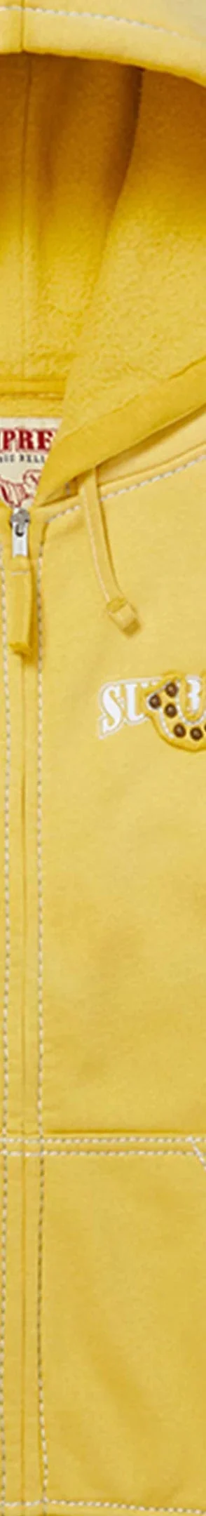 Supreme True Religion Zip Up Hooded Sweatshirt - Yellow (front)