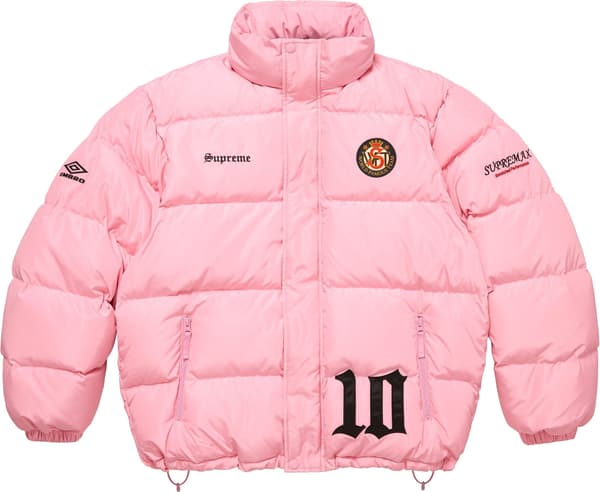Supreme Umbro Down Puffer Jacket - Pink (front)