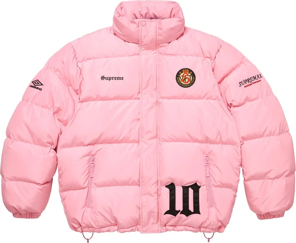 Supreme Umbro Down Puffer Jacket - Pink (front)