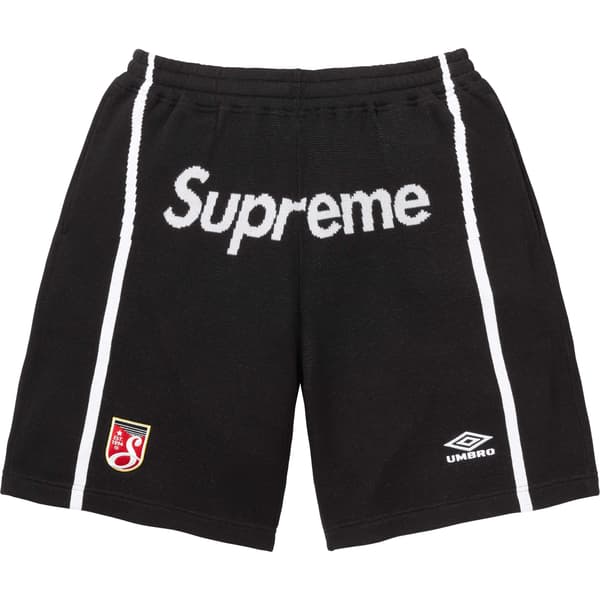 Supreme Umbro Knit Soccer Short - Black (front)