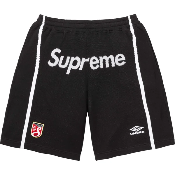 Supreme Umbro Knit Soccer Short - Black (front)