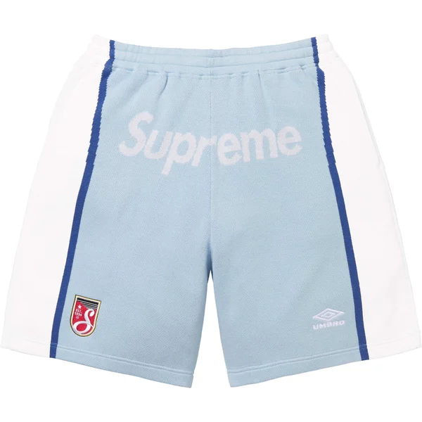 Supreme Umbro Knit Soccer Short - Light Blue (front)