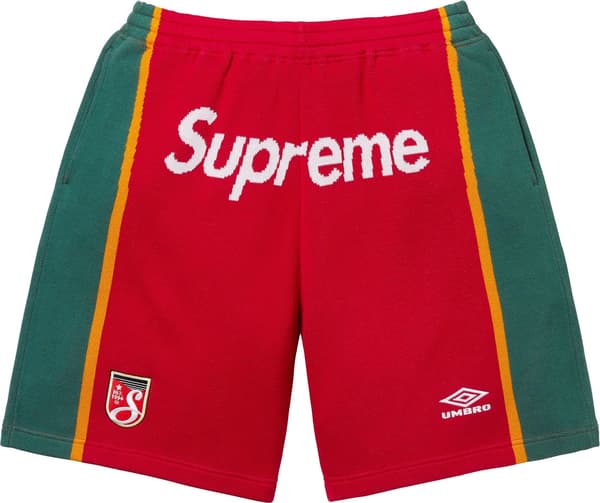 Supreme Umbro Knit Soccer Short - Red (front)