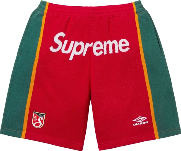 Supreme Umbro Knit Soccer Short - Red (front)