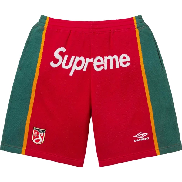 Supreme Umbro Knit Soccer Short - Red (front)