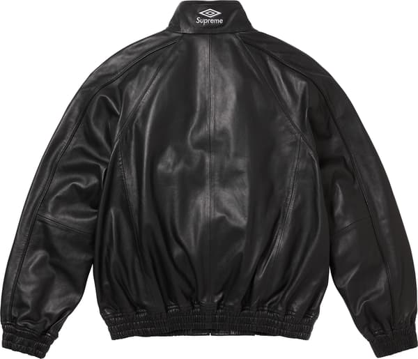 Supreme Umbro Leather Track Jacket - Black (front)
