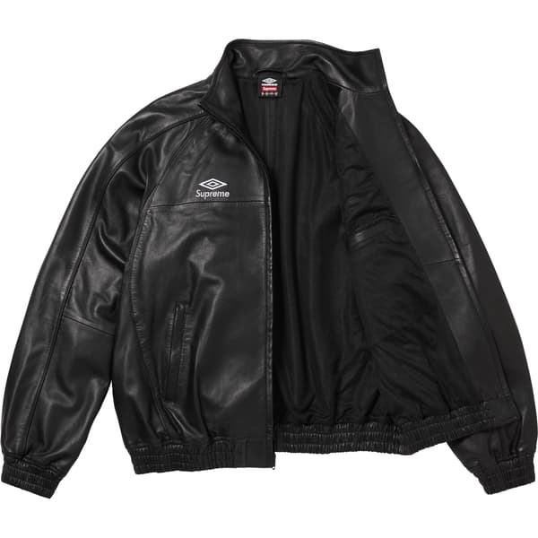 Supreme Umbro Leather Track Jacket - Black (front)