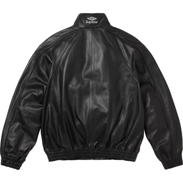 Supreme Umbro Leather Track Jacket - Black (front)