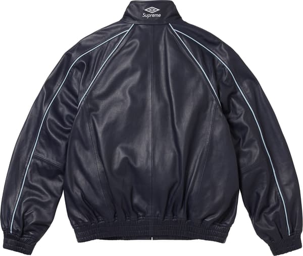 Supreme Umbro Leather Track Jacket - Navy (front)
