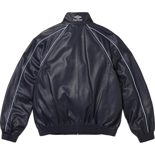 Supreme Umbro Leather Track Jacket - Navy (front)
