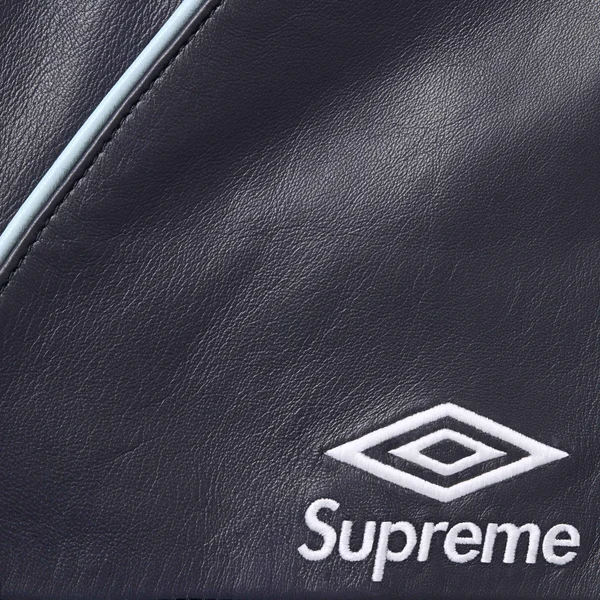 Supreme Umbro Leather Track Jacket - Navy (front)