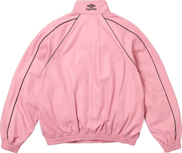 Supreme Umbro Leather Track Jacket - Pink (front)