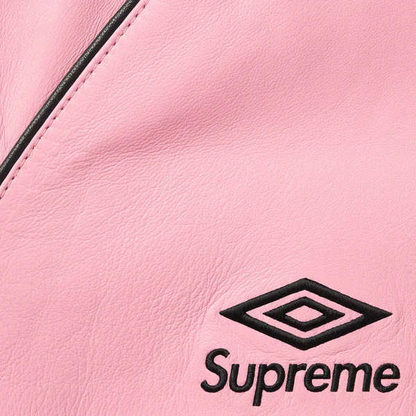 Supreme Umbro Leather Track Jacket - Pink (front)