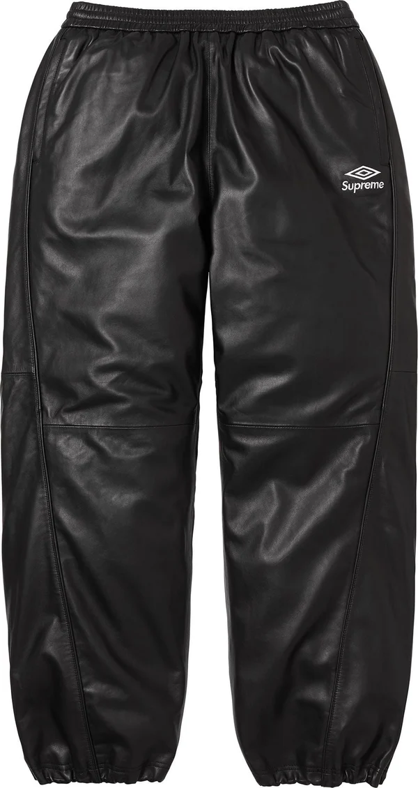 Supreme Umbro Leather Track Pant - Black (front)