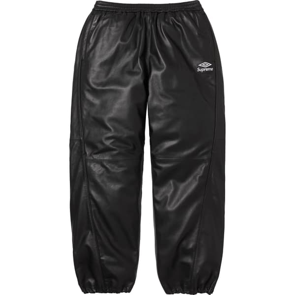 Supreme Umbro Leather Track Pant - Black (front)