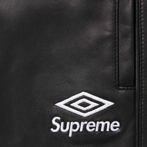 Supreme Umbro Leather Track Pant - Black (front)