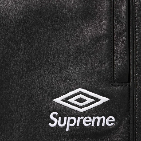Supreme Umbro Leather Track Pant - Black (front)