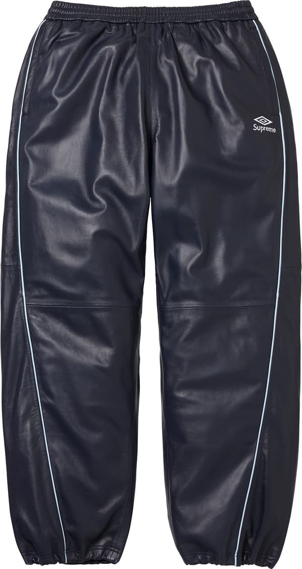 Supreme Umbro Leather Track Pant - Navy (front)