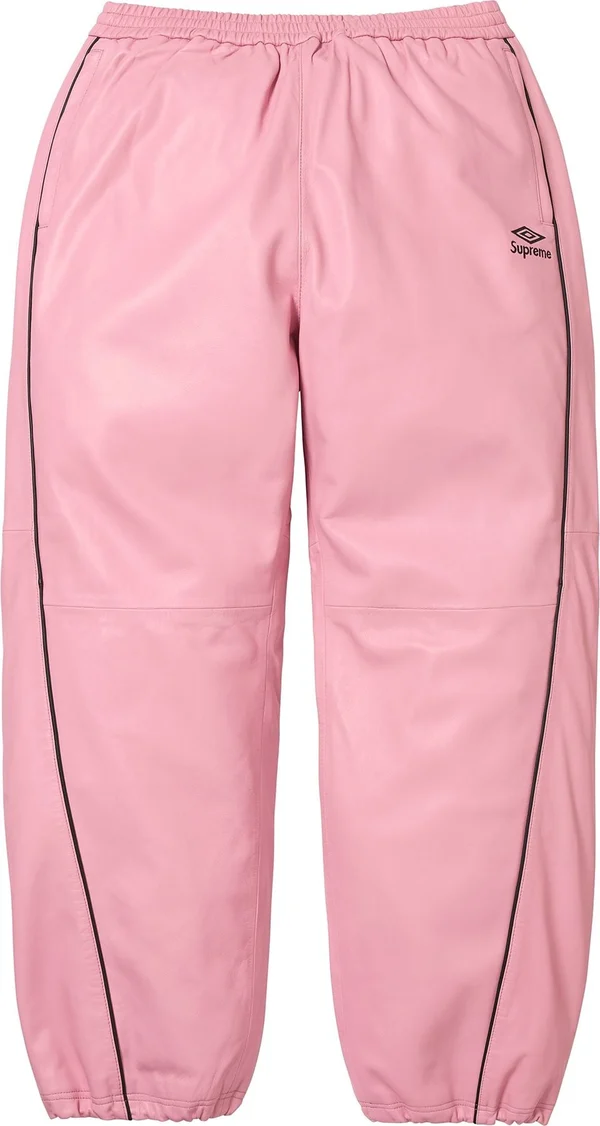 Supreme Umbro Leather Track Pant - Pink (front)
