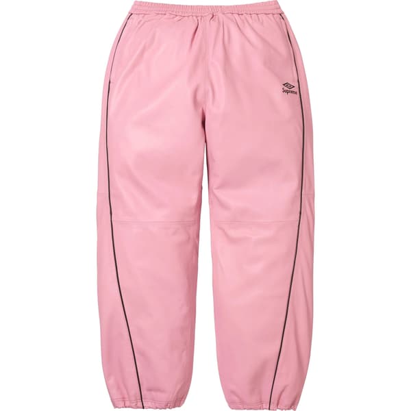 Supreme Umbro Leather Track Pant - Pink (front)