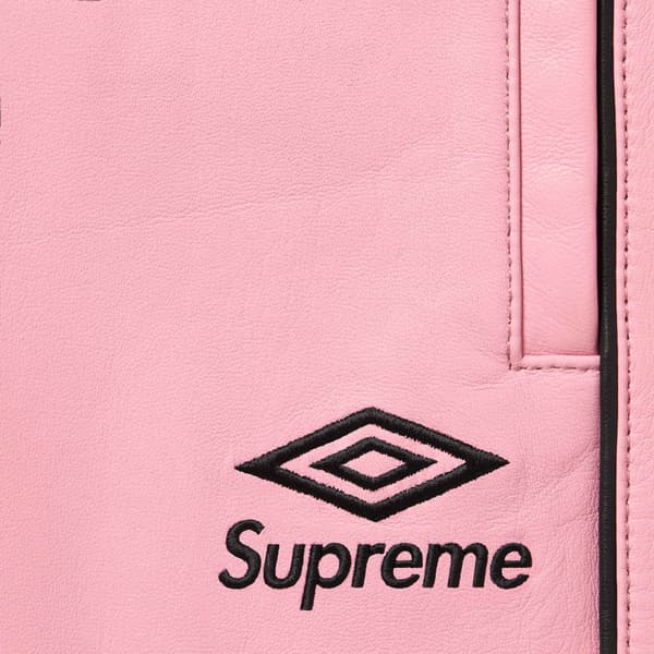 Supreme Umbro Leather Track Pant - Pink (front)