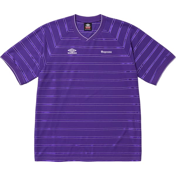 Supreme Umbro Stripe Soccer Jersey - Purple (front)