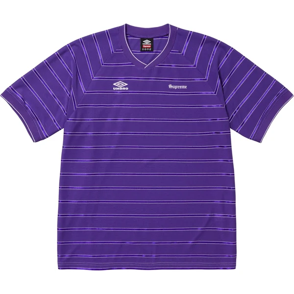 Supreme Umbro Stripe Soccer Jersey - Purple (front)